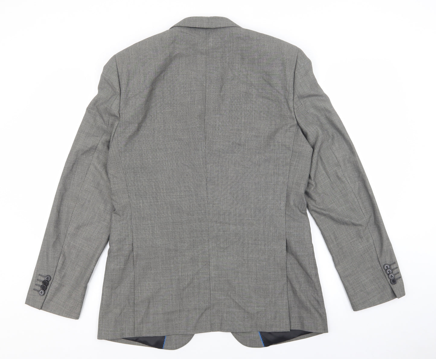 OneSix5ive Mens Grey Plaid Polyester Jacket Blazer Size 38 - Pocket detail