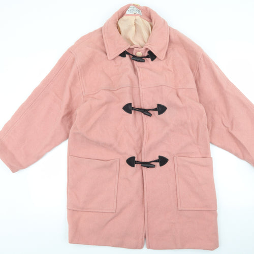 David Barry Womens Pink Pea Coat Coatigan Size 12 Toggle