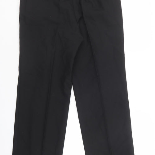 Canada Mens Black Polyester Suit Trousers Size 34 - Adjustable Waist, pockets
