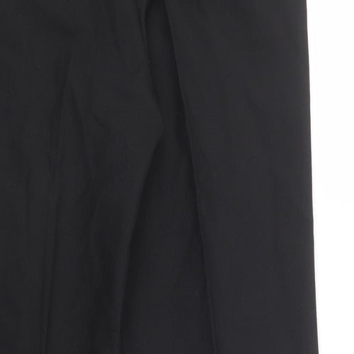 Canada Mens Black Polyester Suit Trousers Size 34 - Adjustable Waist, pockets