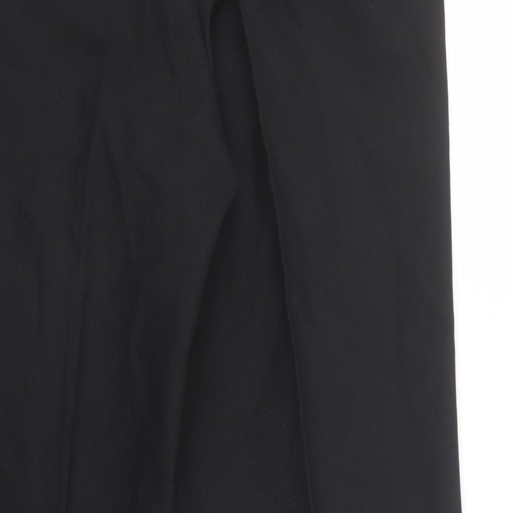 Canada Mens Black Polyester Suit Trousers Size 34 - Adjustable Waist, pockets