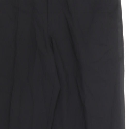 karl jackson Mens Black Polyester Trousers Size 34 in L28 in Regular Tie - Short leg