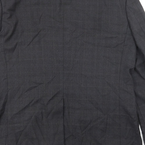 Marks and Spencer Mens Grey Plaid Wool Jacket Suit Jacket Size 42
