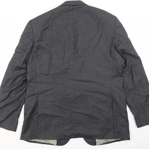 Baumler Mens Grey Wool Jacket Blazer Size 56 - Padded Shoulders