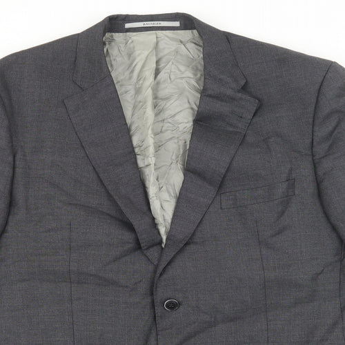 Baumler Mens Grey Wool Jacket Blazer Size 56 - Padded Shoulders