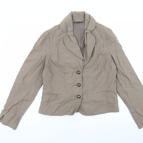 Caroline bliss Womens Beige Jacket Blazer Size 42 Button - Pocket detail