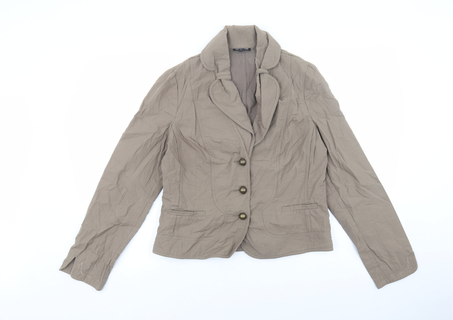 Caroline bliss Womens Beige Jacket Blazer Size 42 Button - Pocket detail