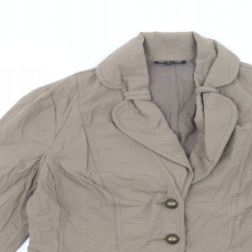 Caroline bliss Womens Beige Jacket Blazer Size 42 Button - Pocket detail
