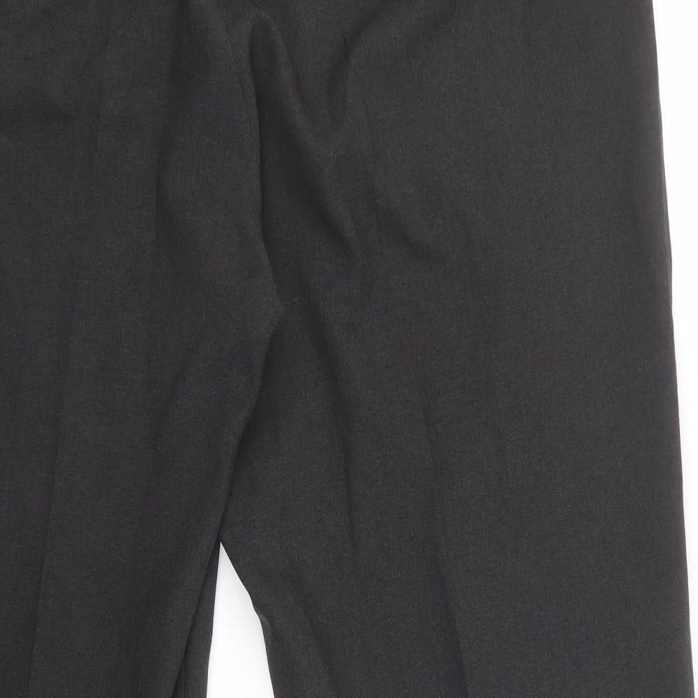 Marks and Spencer Mens Grey Polyester Trousers Size 36 L29 in Regular Zip