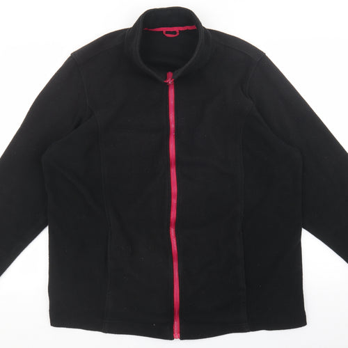 Preworn Womens Black Quilted Jacket Size L Zip - Pink zip