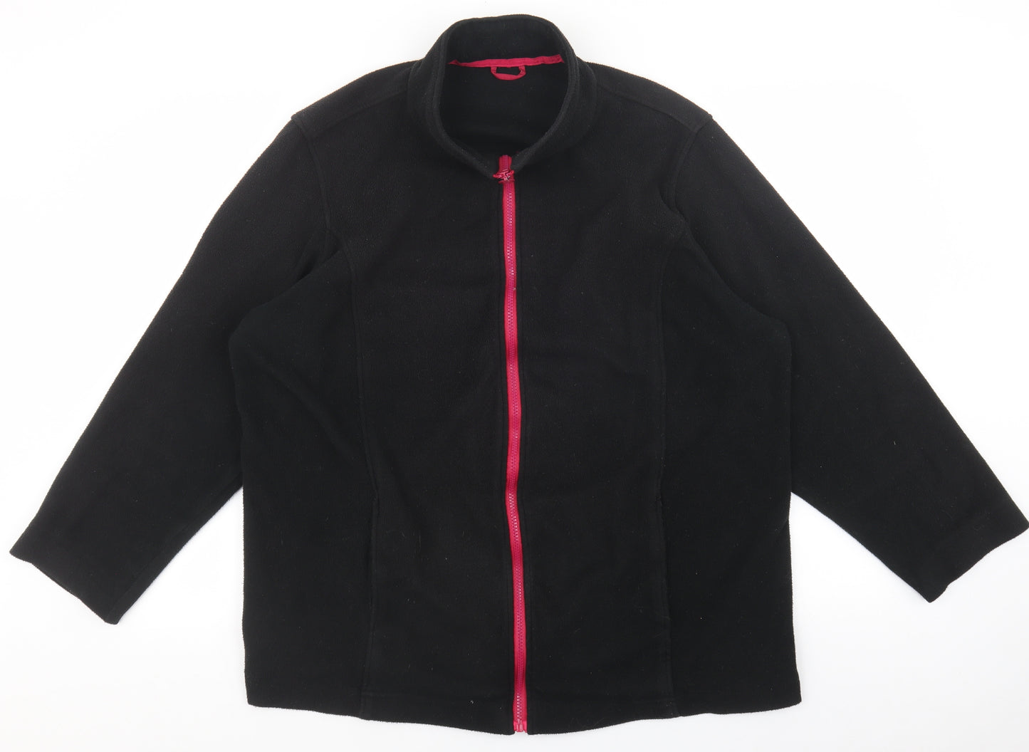 Preworn Womens Black Quilted Jacket Size L Zip - Pink zip