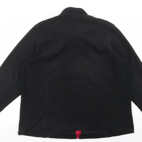 Preworn Womens Black Quilted Jacket Size L Zip - Pink zip