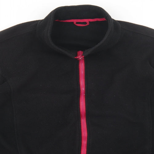 Preworn Womens Black Quilted Jacket Size L Zip - Pink zip