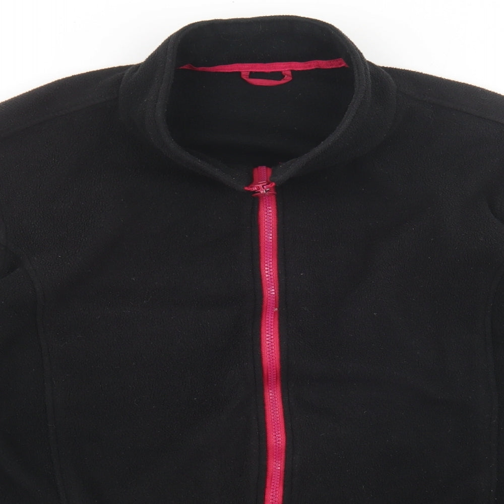 Preworn Womens Black Quilted Jacket Size L Zip - Pink zip