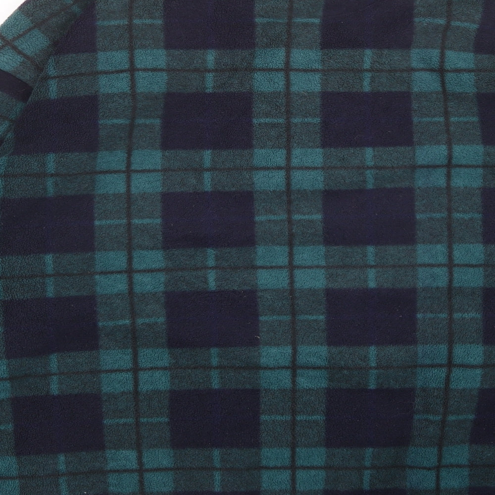 Country Trader Mens Green Check Jacket Coat Size XL Zip - Zip pockets