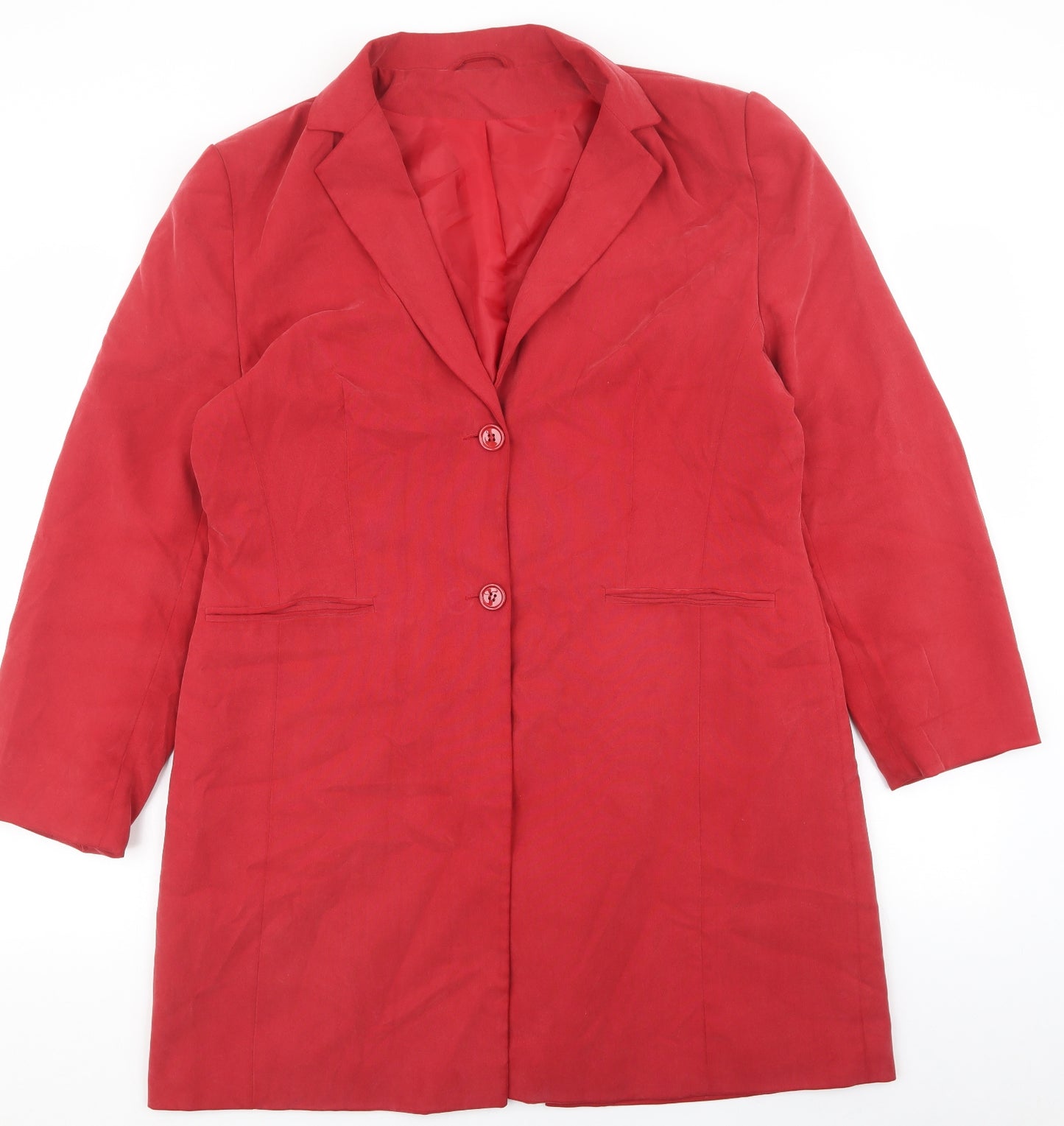 Preworn Womens Red Jacket Blazer Size 16 Button