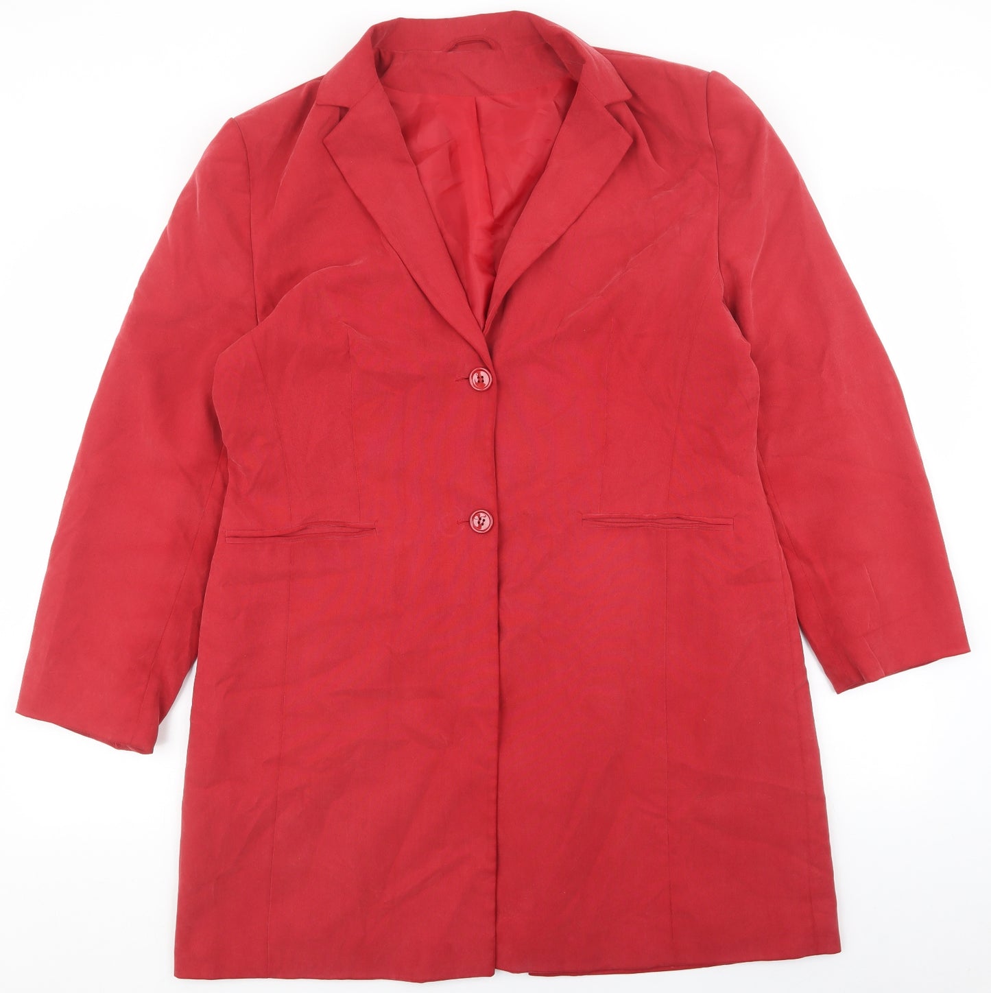 Preworn Womens Red Jacket Blazer Size 16 Button