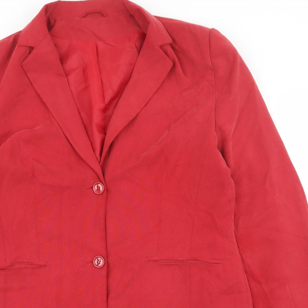Preworn Womens Red Jacket Blazer Size 16 Button
