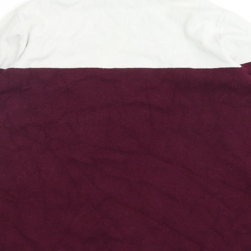Marks and Spencer Womens Purple Mock Neck Viscose Pullover Jumper Size 10 - Colourblock
