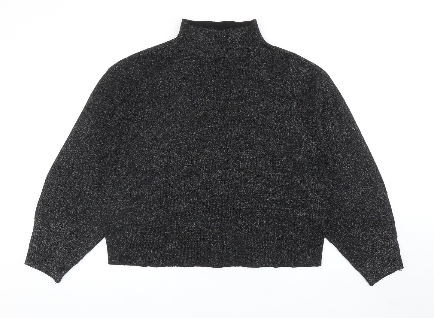 H&M Womens Black High Neck Polyamide Pullover Jumper Size M