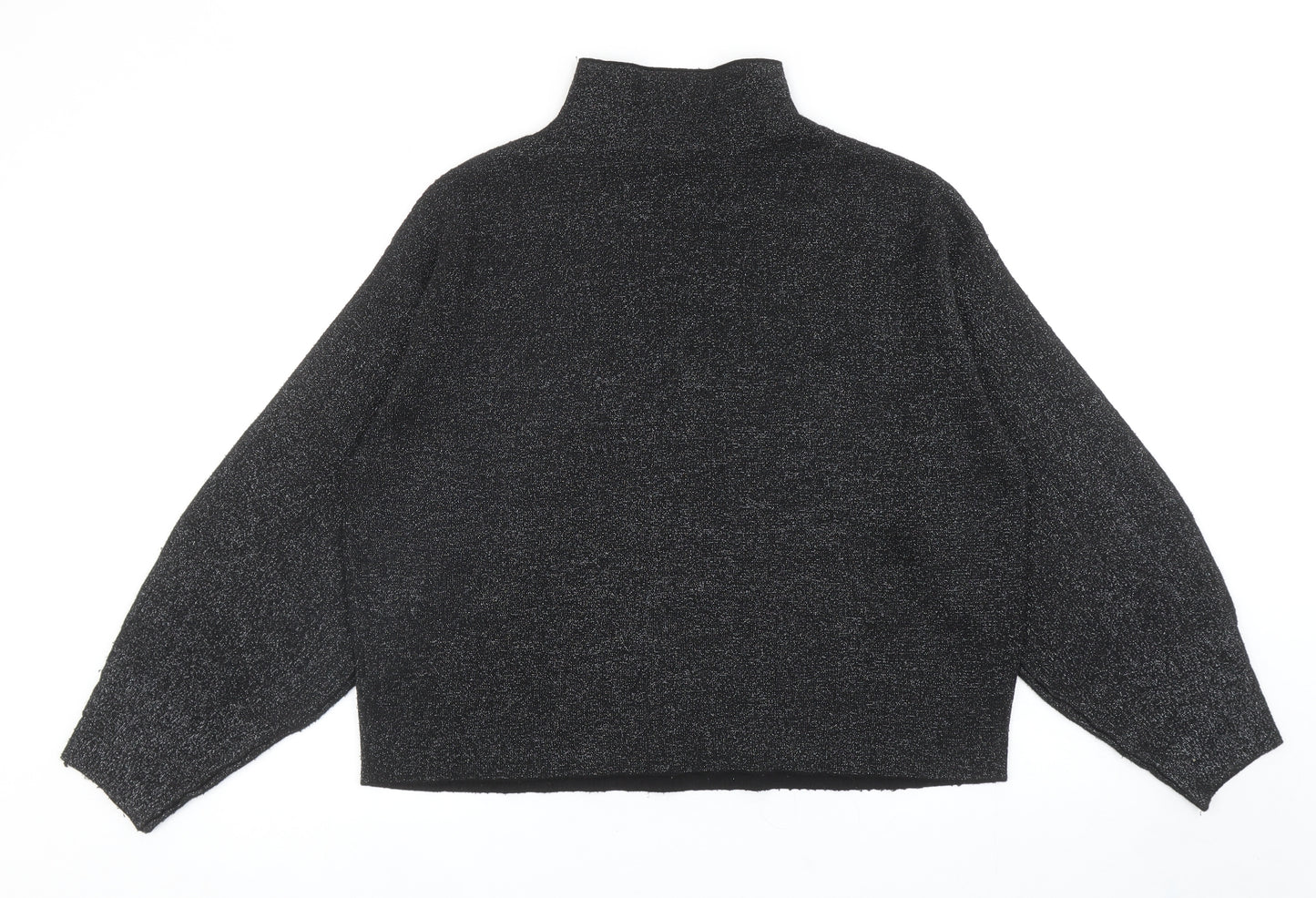 H&M Womens Black High Neck Polyamide Pullover Jumper Size M