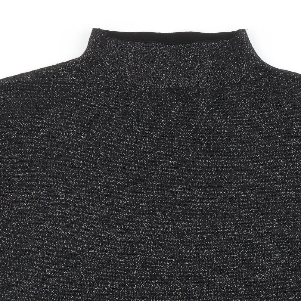 H&M Womens Black High Neck Polyamide Pullover Jumper Size M