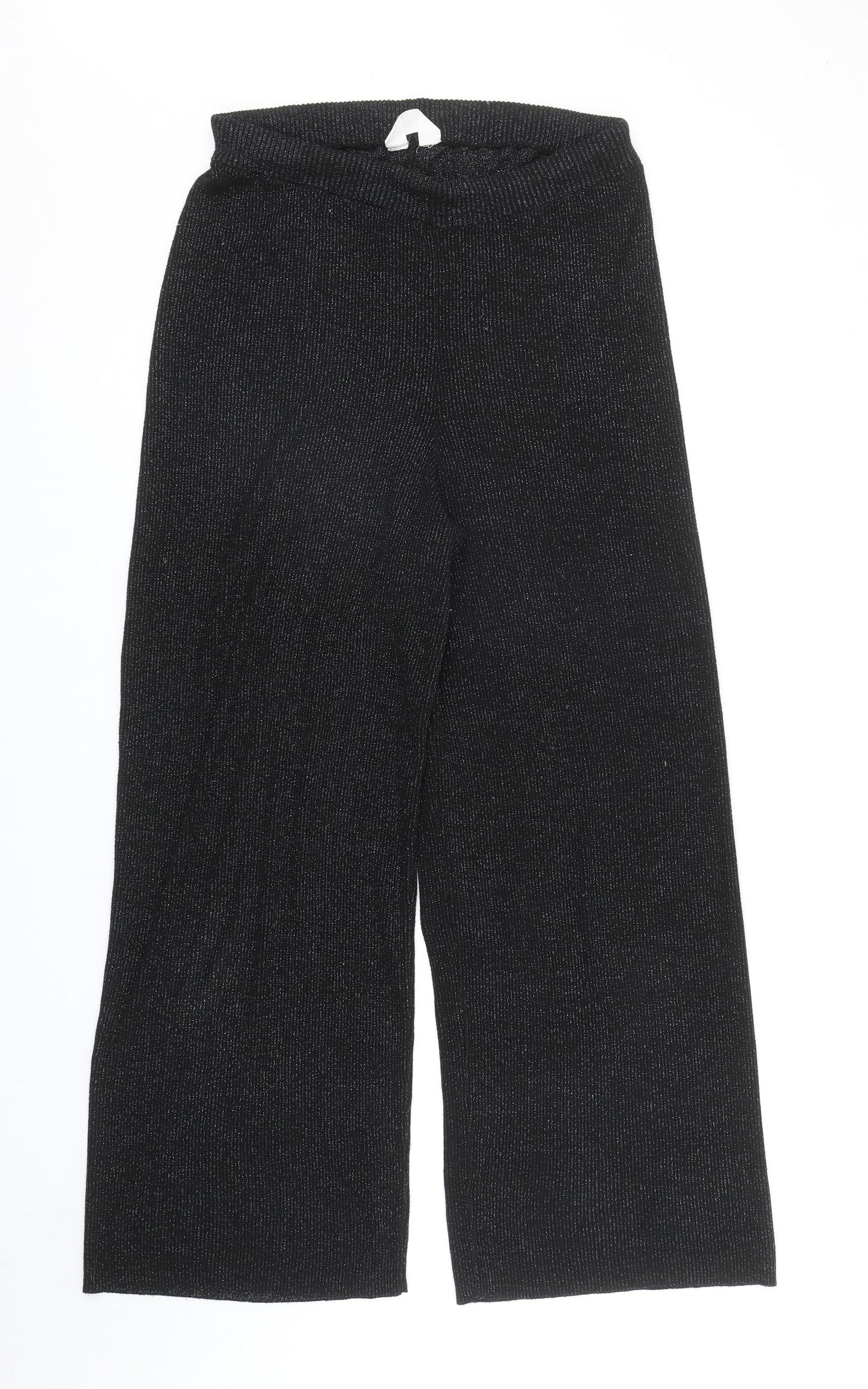 Primark Womens Black Viscose Trousers Size L L29.5 in Regular - UK Size 14-16