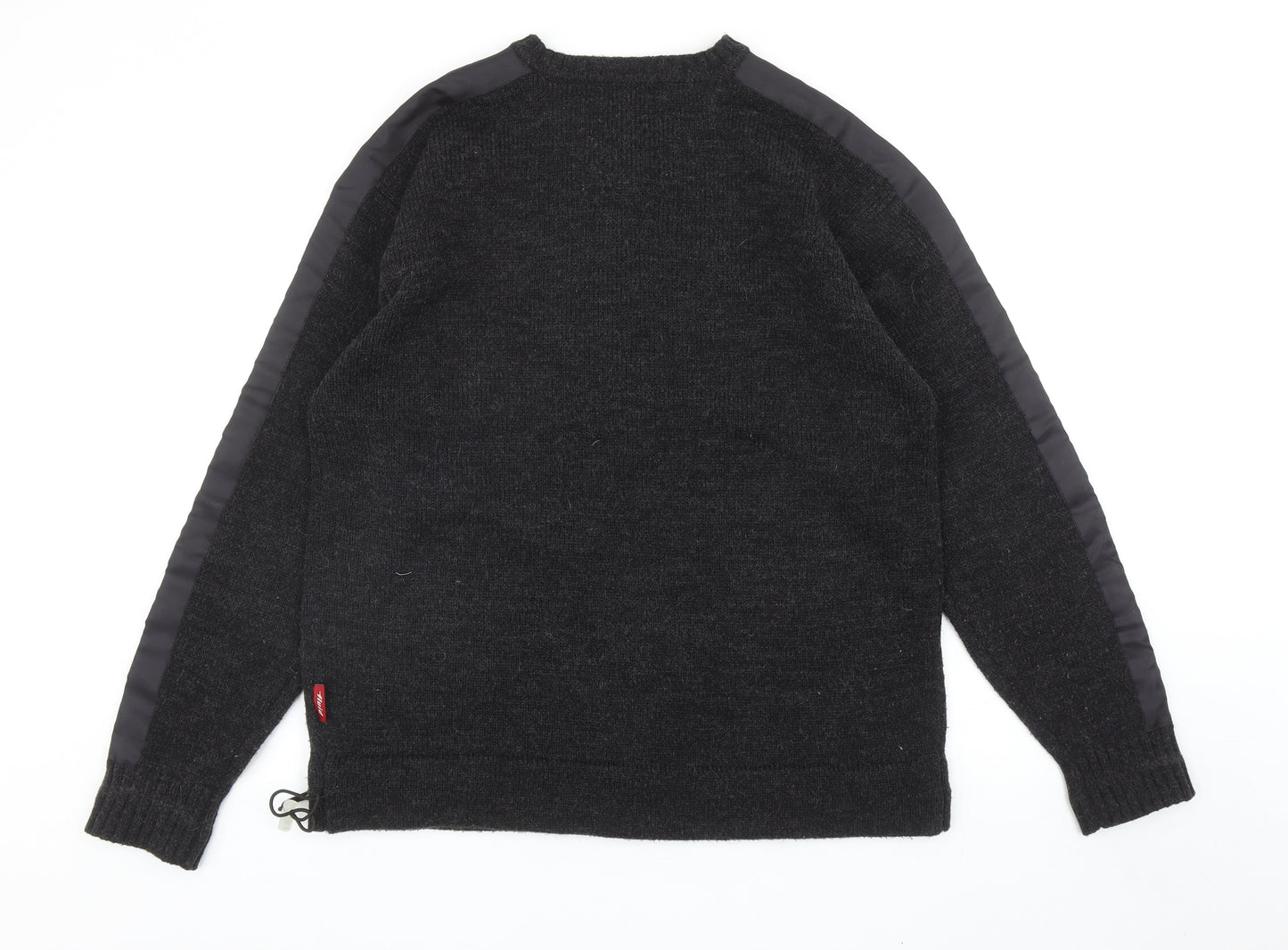 World Peace System Mens Grey V-Neck Acrylic Pullover Jumper Size L