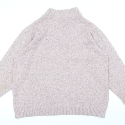 Edmee Collection Womens Purple V-Neck Acrylic Pullover Jumper Size 22 - UK Size 22-24