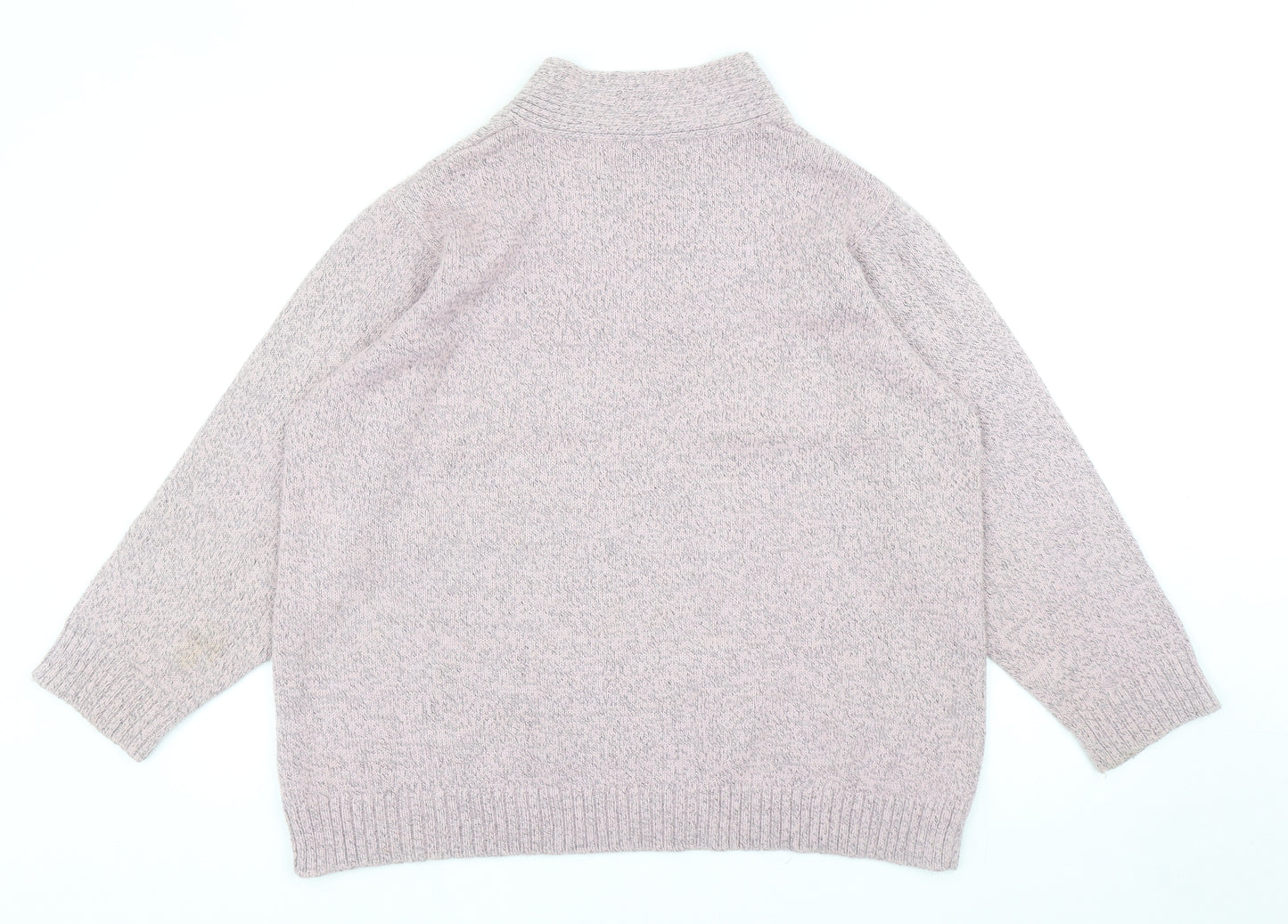 Edmee Collection Womens Purple V-Neck Acrylic Pullover Jumper Size 22 - UK Size 22-24