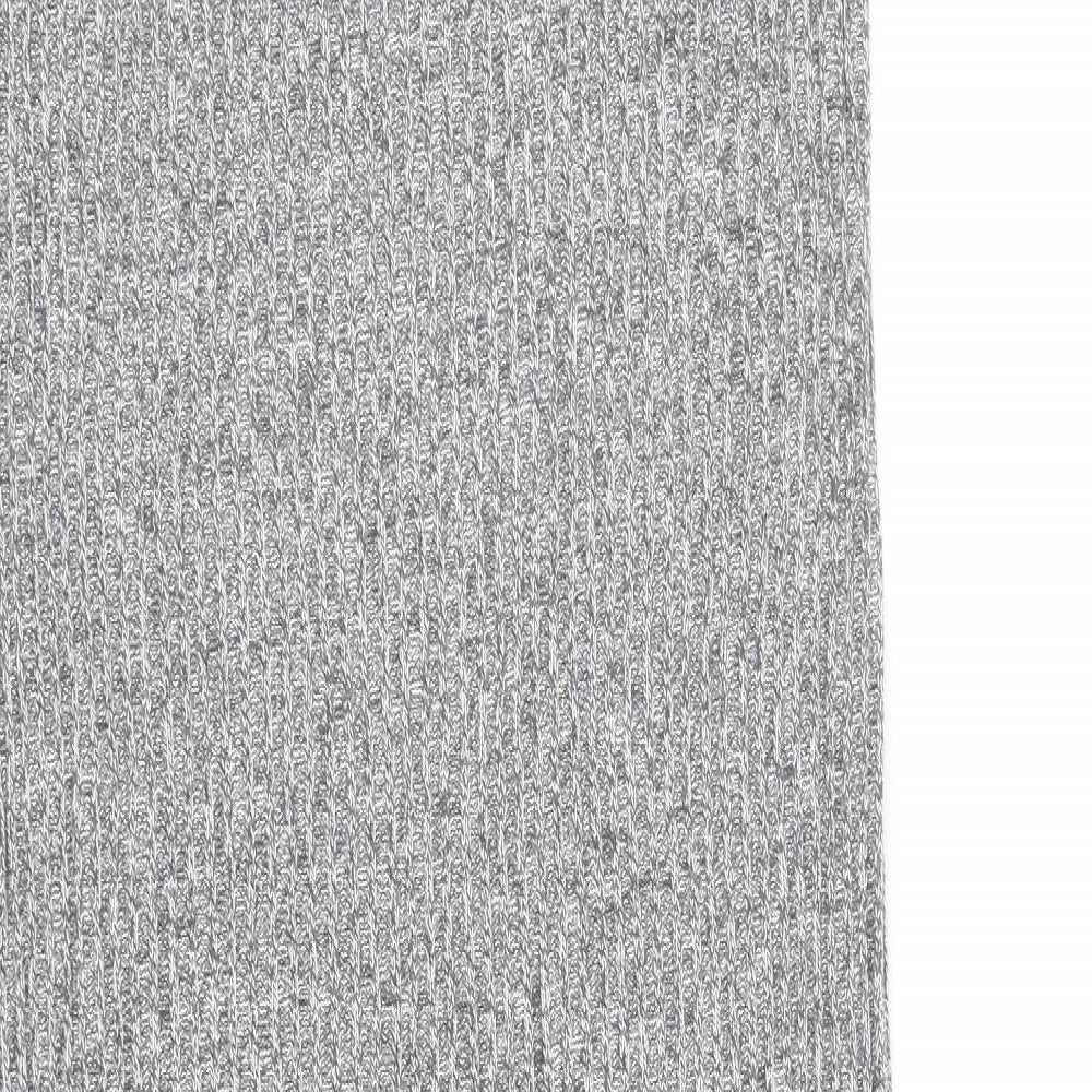 H&M Womens Grey Cotton Jumper Dress Size M Round Neck Pullover