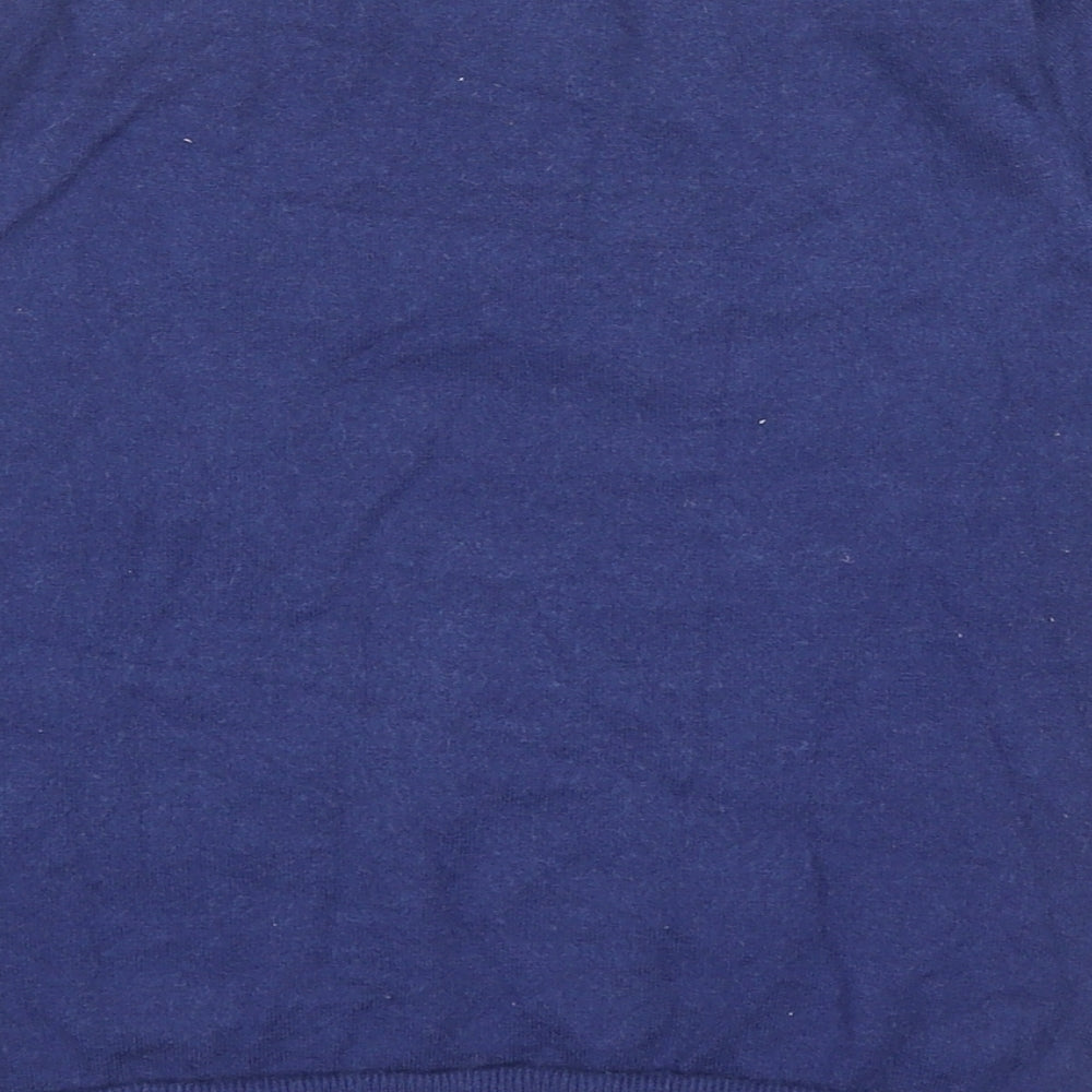 Forever21 Womens Blue Round Neck Acrylic Pullover Jumper Size M - Contrasting Trim