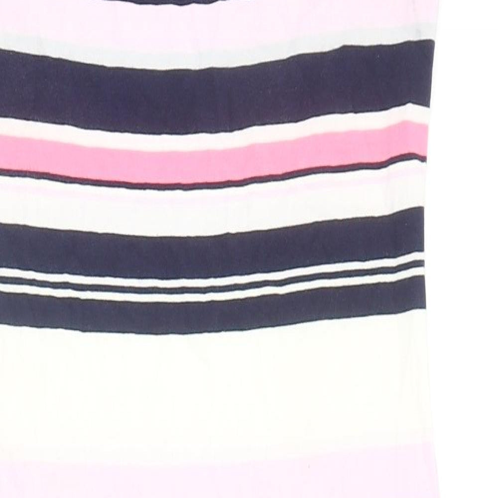 Armani Exchnage Womens Multicoloured Striped Polyester Tank Dress Size L Scoop Neck Pullover