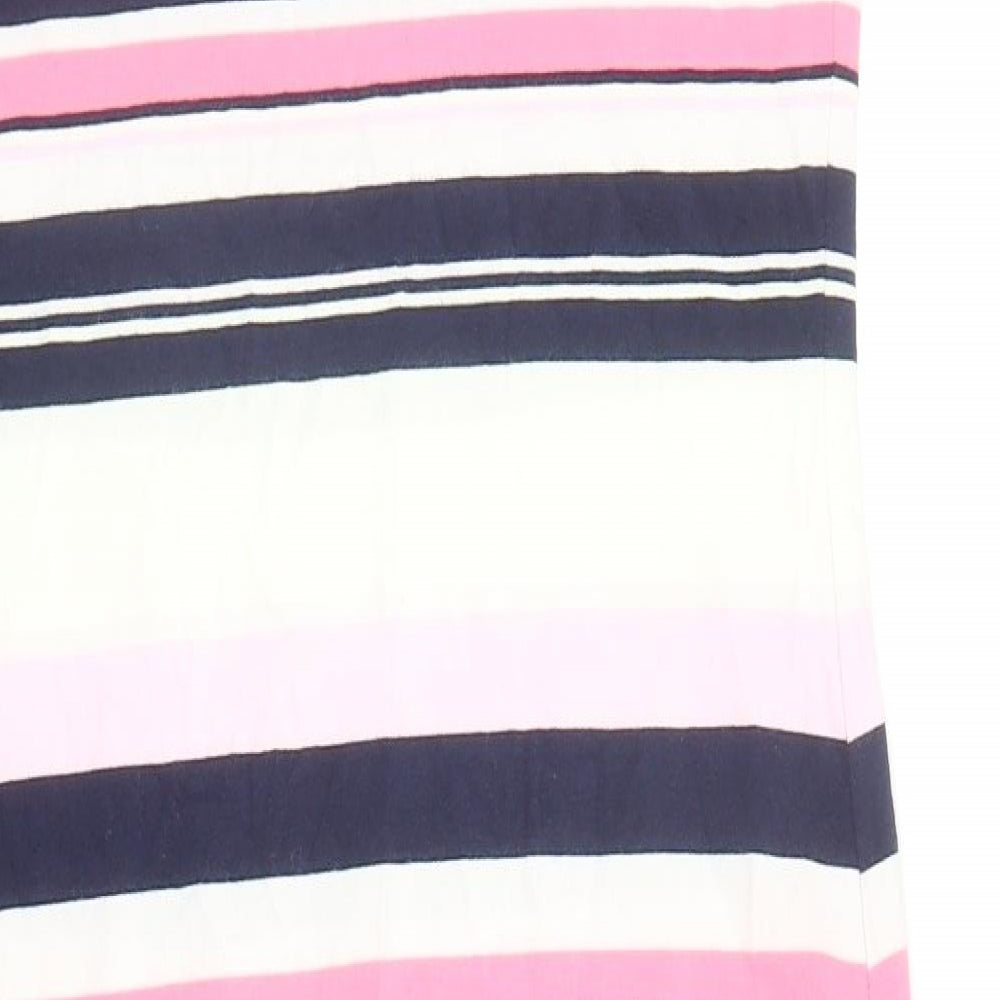 Armani Exchnage Womens Multicoloured Striped Polyester Tank Dress Size L Scoop Neck Pullover