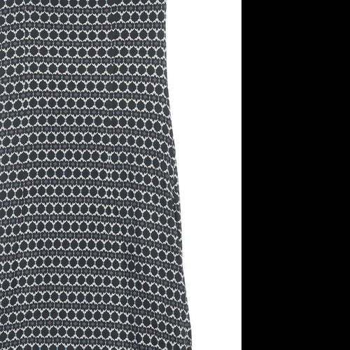 LOFT Womens Black Geometric Viscose Pencil Dress Size S Boat Neck Pullover