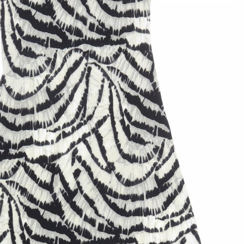 Kenneth Cole Womens Black Geometric Polyester Tank Dress Size S V-Neck Pullover - Twist Detail