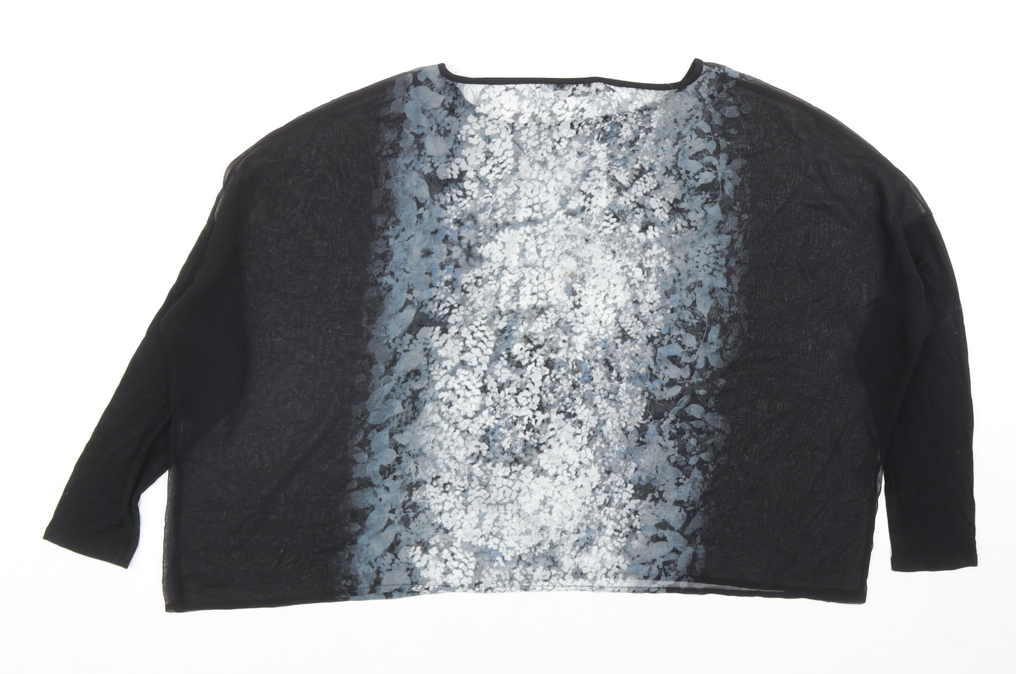 Mint Velvet Womens Black Geometric Polyester Basic Blouse Size 12 Boat Neck