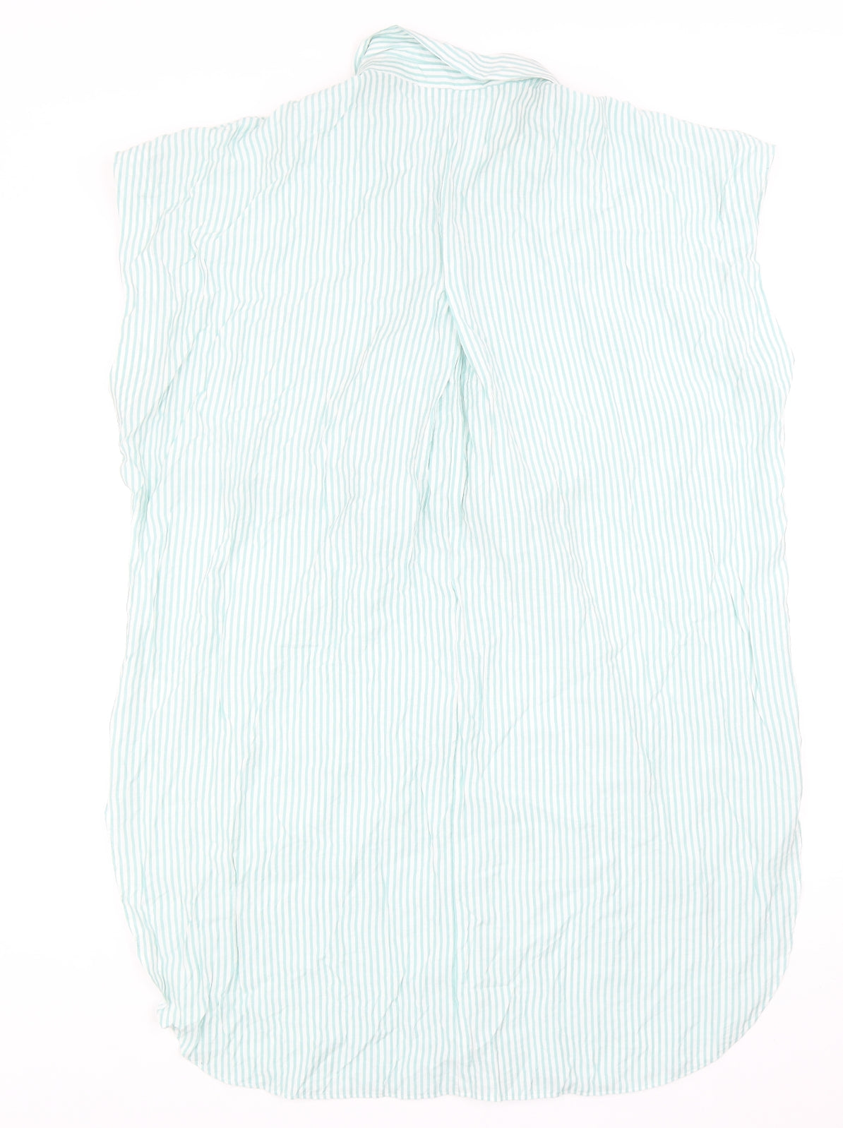 Papaya Womens Green Striped Viscose Shirt Dress Size 14 Collared Button