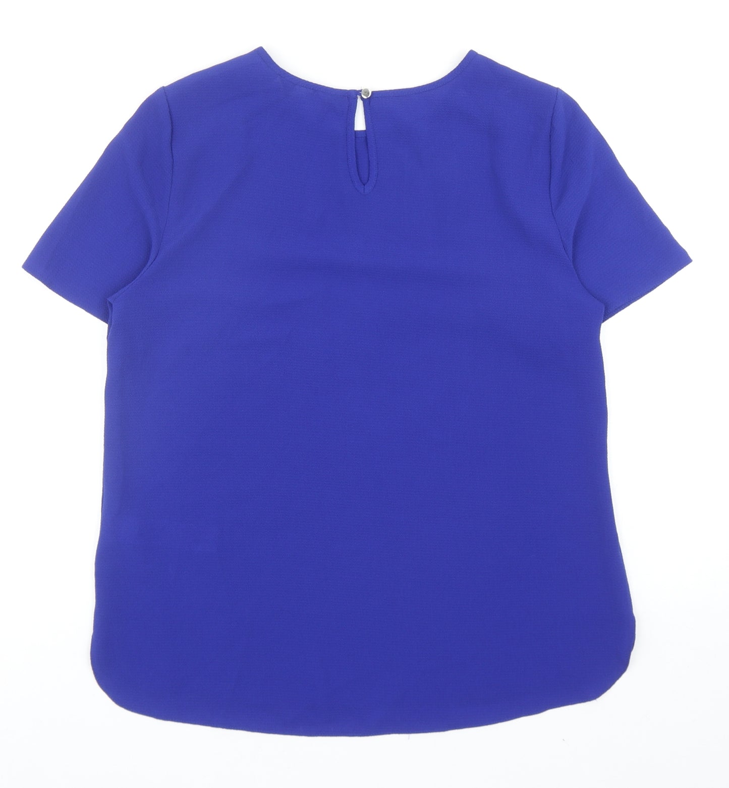 Dorothy Perkins Womens Blue Polyester Basic Blouse Size 10 Boat Neck