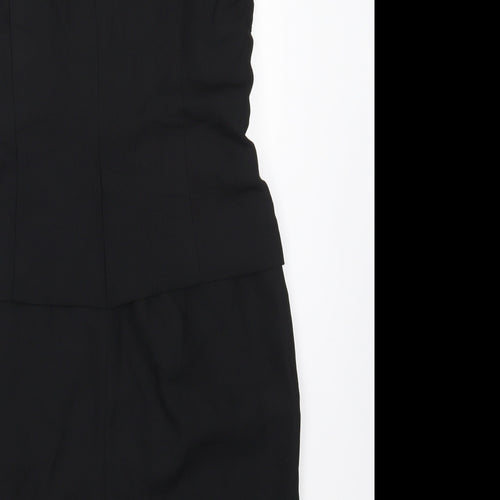 Jessica Howard Womens Black Polyester A-Line Size 12 High Neck Zip