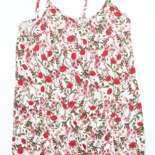 Primark Womens Multicoloured Floral Viscose Bodycon Size S Scoop Neck Pullover