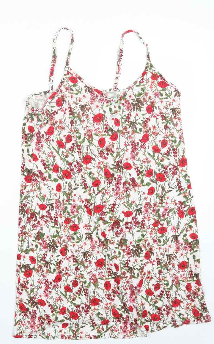 Primark Womens Multicoloured Floral Viscose Bodycon Size S Scoop Neck Pullover