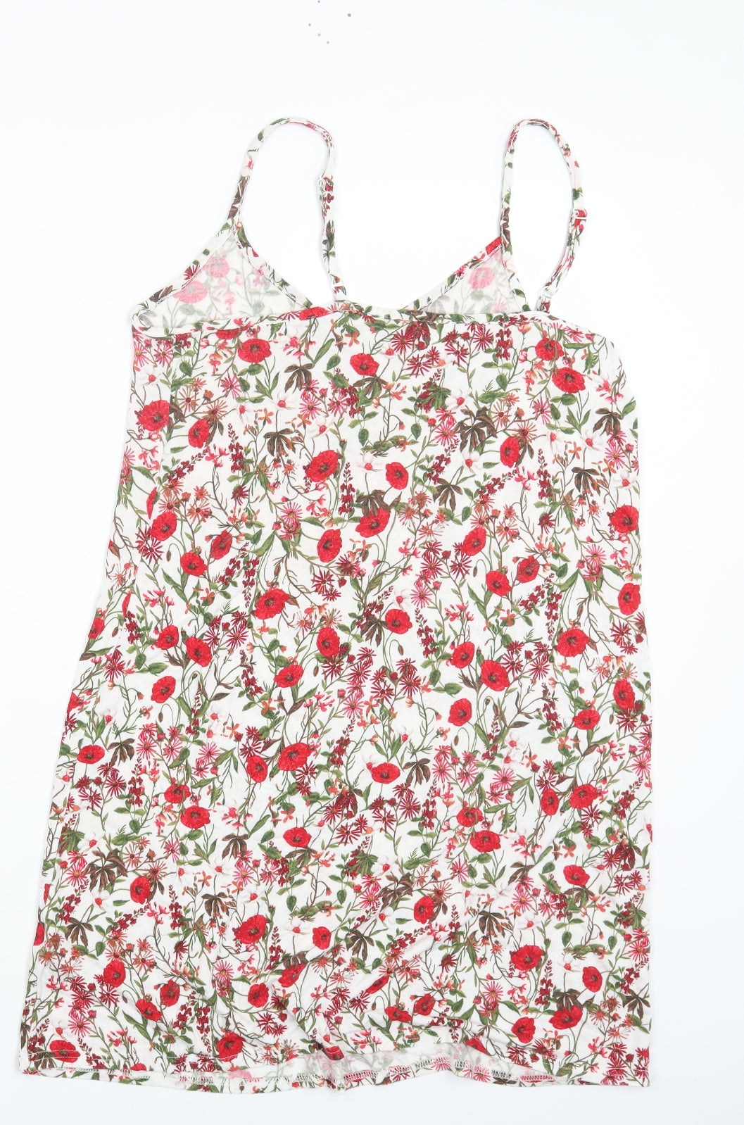 Primark Womens Multicoloured Floral Viscose Bodycon Size S Scoop Neck Pullover