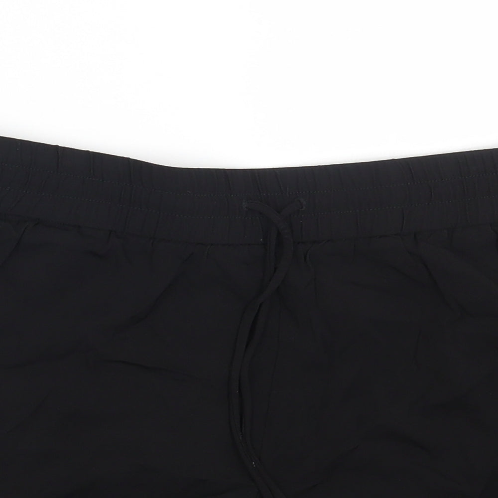 Arket Womens Black Vinyl Hot Pants Shorts Size S Regular Drawstring