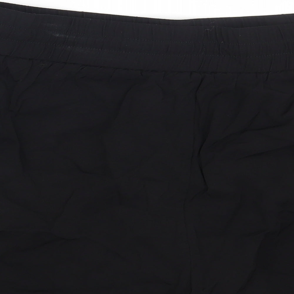 Arket Womens Black Vinyl Hot Pants Shorts Size S Regular Drawstring