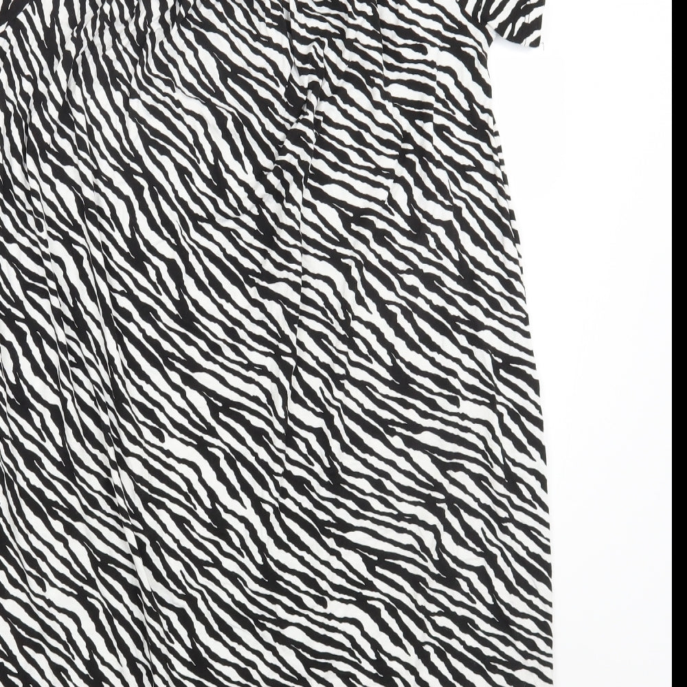 George Womens Multicoloured Animal Print Viscose A-Line Size M Off the Shoulder Pullover - Zebra Print