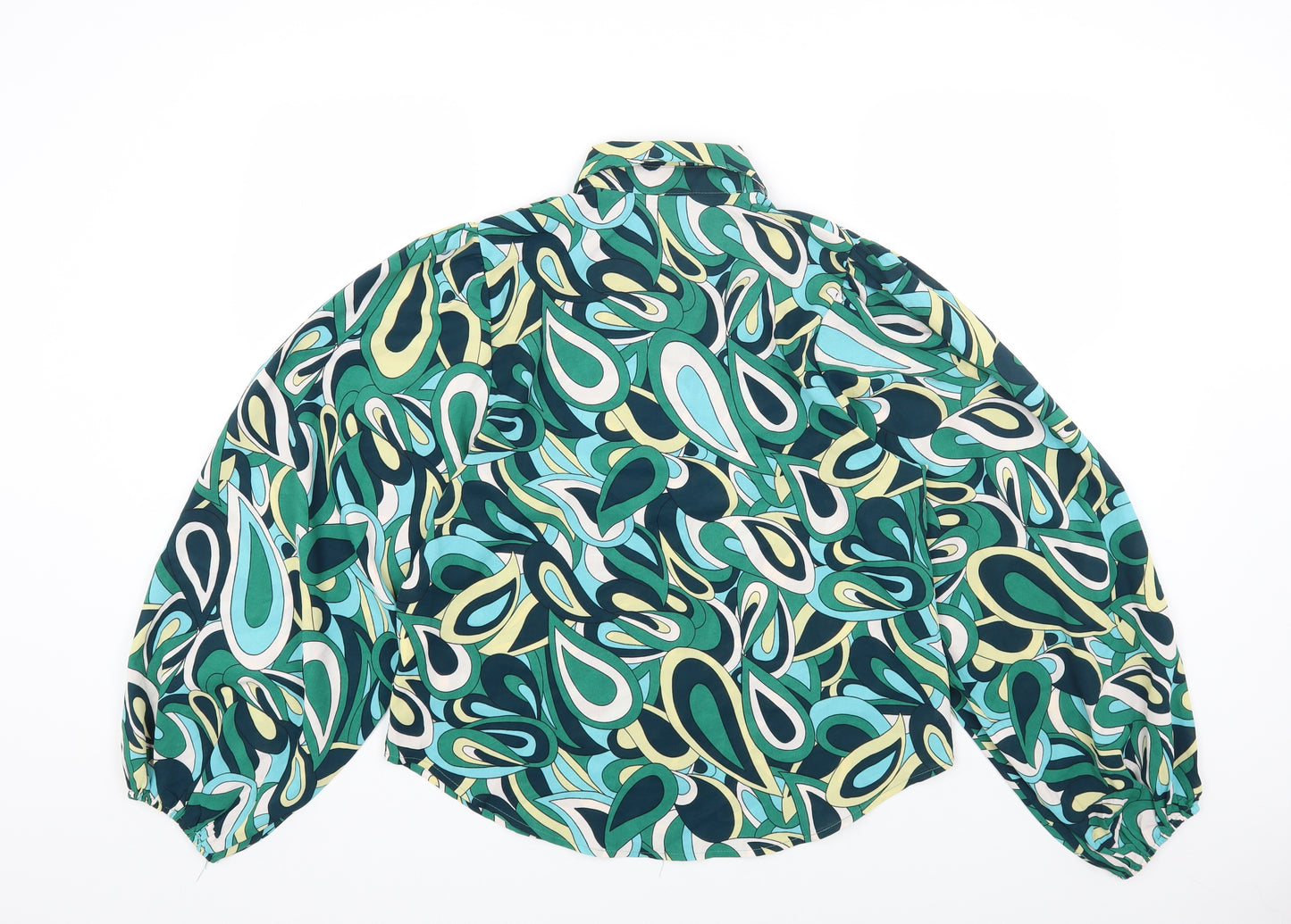 IVIVI Womens Multicoloured Geometric Polyester Basic Button-Up Size L Collared - `