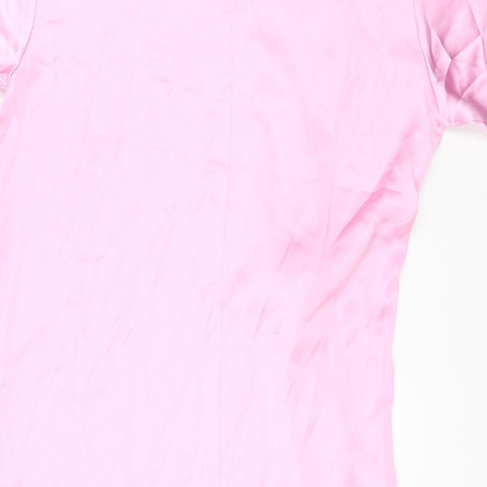 Zara Womens Pink Polyester A-Line Size 2XL Round Neck Zip