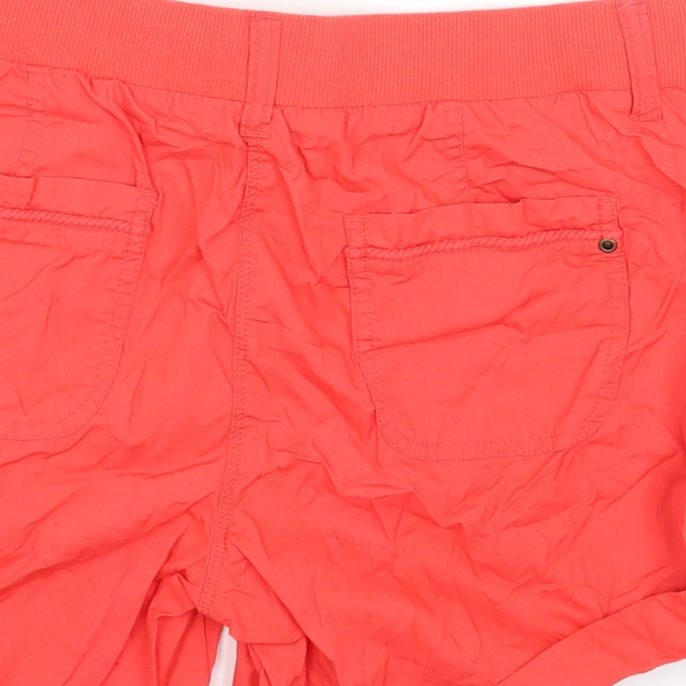 George Womens Red Cotton Cargo Shorts Size 12 Regular Drawstring