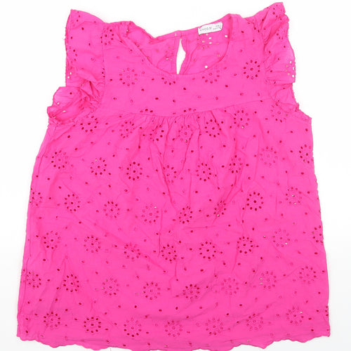 CIVICO 51 Womens Pink Cotton Basic T-Shirt Size L Round Neck